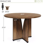 Table de salle à manger ronde Lantine de 39 pouces pour 4 personnes, table de cuisine rustique avec piédestal stable en forme de X, table à dîner pour salle à manger, salon