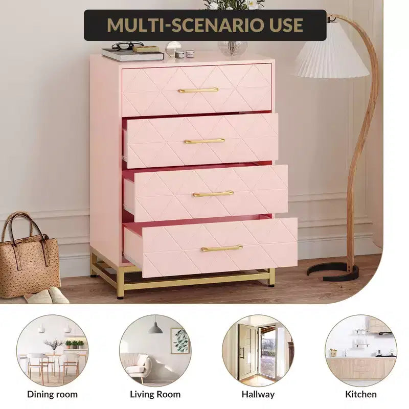 Commode en bois, meuble de rangement vertical moderne avec dispositif anti-basculement, convient aux chambres à coucher, salons et couloirs.