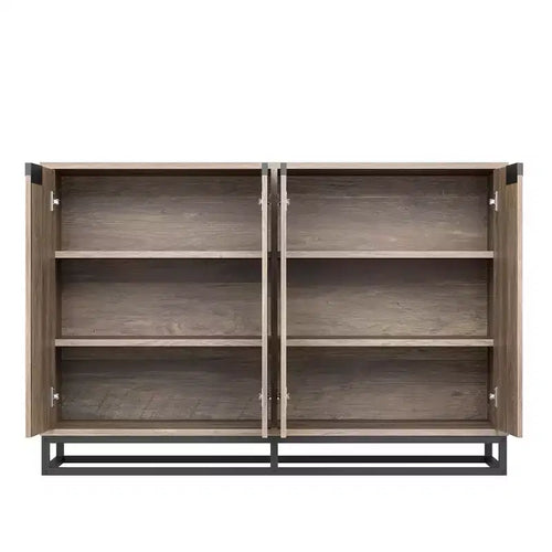Buffet moderne avec 4 portes et étagères, Armoire de rangement, bahut