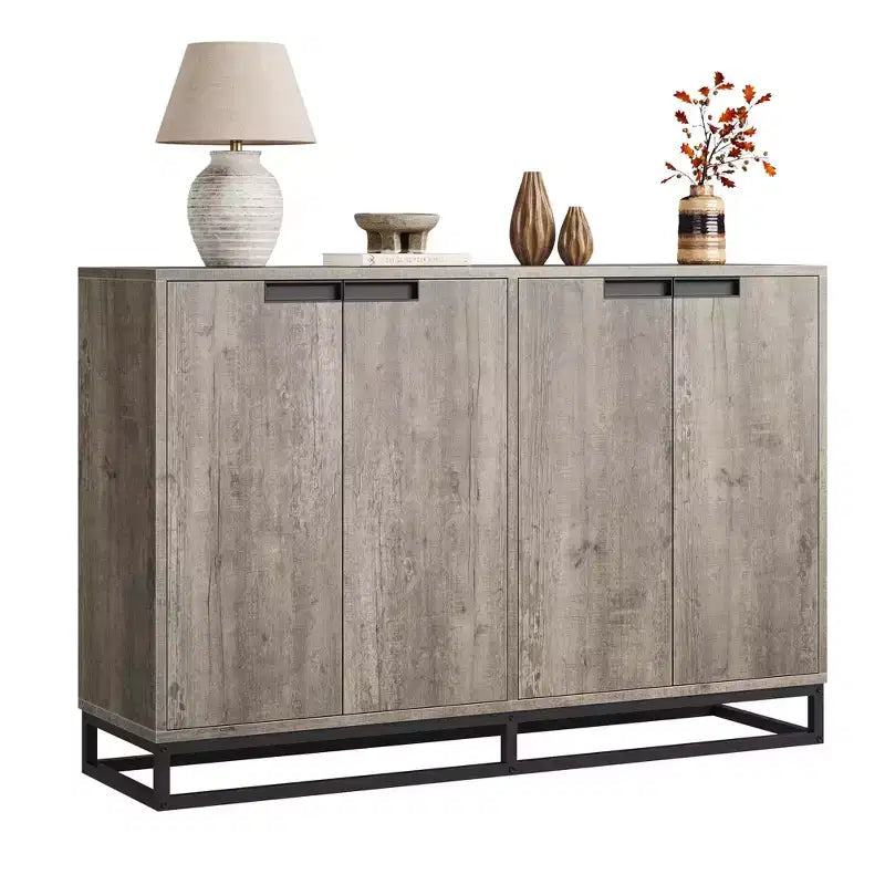 Buffet moderne avec 4 portes et étagères, Armoire de rangement, bahut