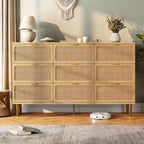 Commode en rotin pour la chambre, armoires de rangement grande capacité pour la garde-robe, convient pour le salon, le couloir et la chambre d'enfant.