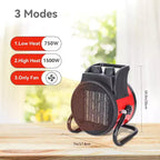 Chauffage d'appoint portable BEYOND HEAT, radiateur électrique 1500 W avec élément chauffant en céramique, petit radiateur pour bureau, garage et usage intérieur, rouge