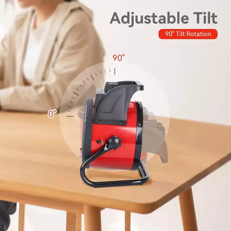 Chauffage d'appoint portable BEYOND HEAT, radiateur électrique 1500 W avec élément chauffant en céramique, petit radiateur pour bureau, garage et usage intérieur, rouge