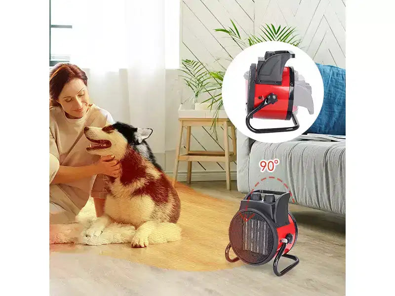 Chauffage d'appoint portable BEYOND HEAT, radiateur électrique 1500 W avec élément chauffant en céramique, petit radiateur pour bureau, garage et usage intérieur, rouge