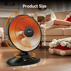 Radiateur parabolique radiant oscillant BEYOND HEAT, chauffage d'appoint 1000 W avec inclinaison réglable et protection contre la surchauffe, chauffages radiants pour usage intérieur