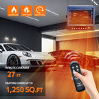 Chauffage de garage électrique TEMPWARE 7500W avec télécommande, chauffage d'atelier 240V WIFI à montage au plafond avec thermostat numérique, idéal pour atelier