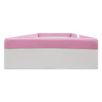 Cadre de lit de repos rembourré simple/double avec clôture et escalier, lit de sol Montessori pour enfants avec support à lattes robuste, rose et blanc
