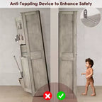 Armoire de salle de bain haute de 67 po, meuble de rangement de salle de bain à deux portes avec tiroir, étagères réglables, pour salle de bain, salon, cuisine
