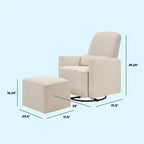 Fauteuil-planeur et pouf d'allaitement Olive de daVinci - Fini crème avec passepoil crème