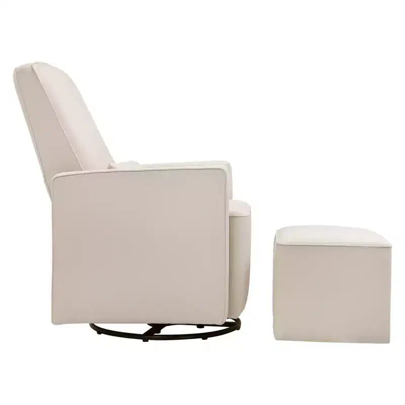 Fauteuil-planeur et pouf d'allaitement Olive de daVinci - Fini crème avec passepoil crème