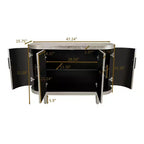 Meuble de rangement d'appoint moderne, buffet incurvé à 4 portes, étagères réglables, meuble de bar à café pour salon, couloir