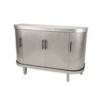 Meuble de rangement d'appoint moderne, buffet incurvé à 4 portes, étagères réglables, meuble de bar à café pour salon, couloir