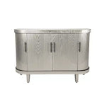 Meuble de rangement d'appoint moderne, buffet incurvé à 4 portes, étagères réglables, meuble de bar à café pour salon, couloir