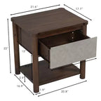 Cadre de lit Queen/King avec 2 tables de chevet, lit plateforme en bois avec tête de lit et tables de chevet assorties - ModernLuxe