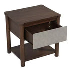 Cadre de lit Queen/King avec 2 tables de chevet, lit plateforme en bois avec tête de lit et tables de chevet assorties - ModernLuxe