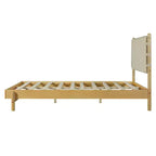 Cadre de lit Queen/King avec 2 tables de chevet, lit plateforme en bois avec tête de lit et tables de chevet assorties - ModernLuxe
