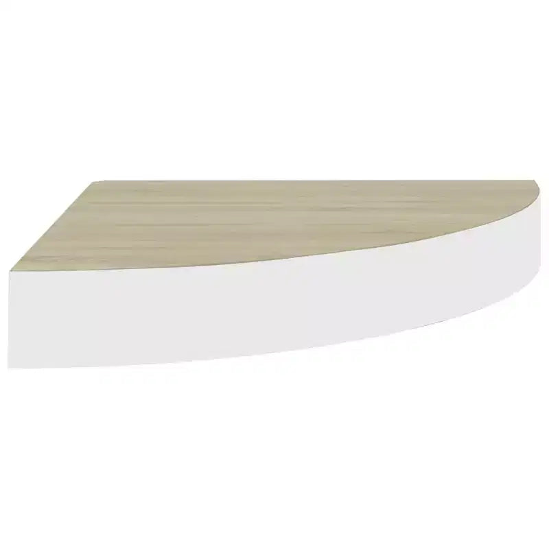 Ensemble de 2 étagères d'angle murales Chêne et blanc Nid d'abeille MDF, métal