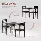 Ensemble de salle à manger industriel 3 pièces pour 2 avec chaises rembourrées Table de cuisine avec pieds en spirale (Noir)