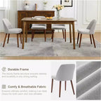 Chaises de salle à manger en bois, Chaise de salle à manger moderne en tissu, Rembourrée, pour Cuisine, Salle à manger, Restaurant
