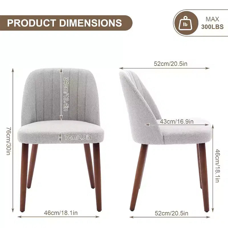 Chaises de salle à manger en bois, Chaise de salle à manger moderne en tissu, Rembourrée, pour Cuisine, Salle à manger, Restaurant