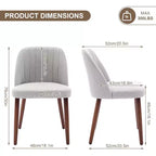 Chaises de salle à manger en bois, Chaise de salle à manger moderne en tissu, Rembourrée, pour Cuisine, Salle à manger, Restaurant