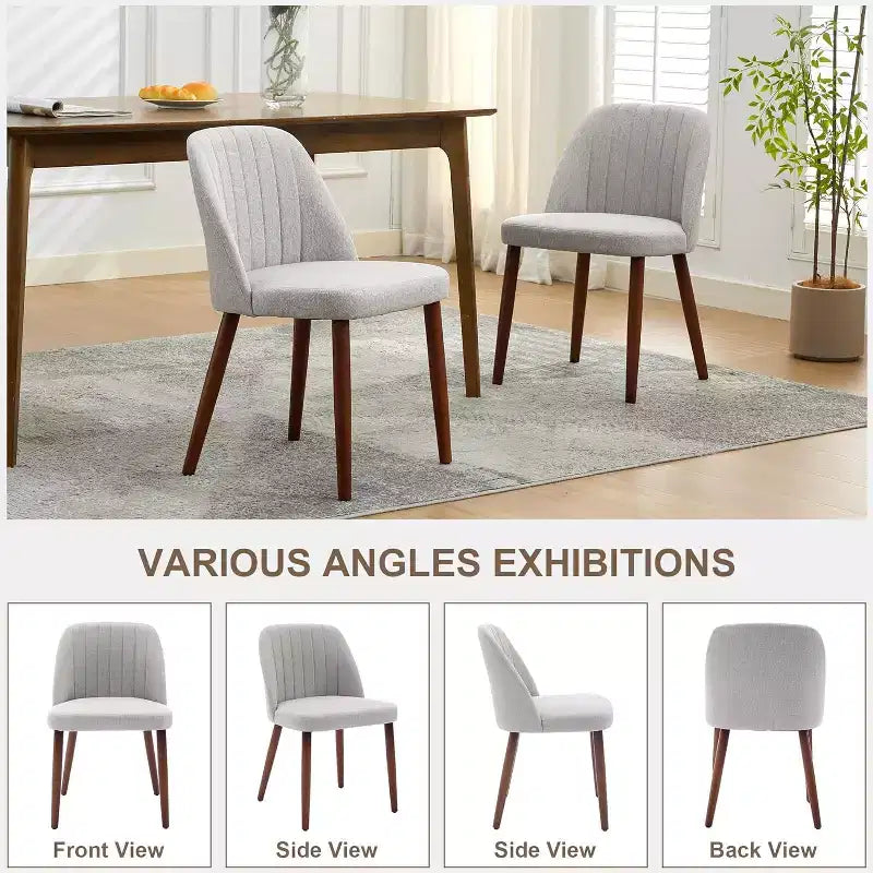 Chaises de salle à manger en bois, Chaise de salle à manger moderne en tissu, Rembourrée, pour Cuisine, Salle à manger, Restaurant