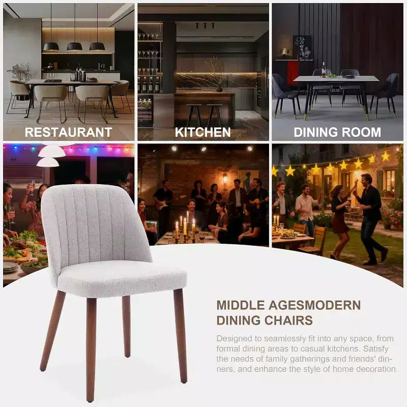 Chaises de salle à manger en bois, Chaise de salle à manger moderne en tissu, Rembourrée, pour Cuisine, Salle à manger, Restaurant