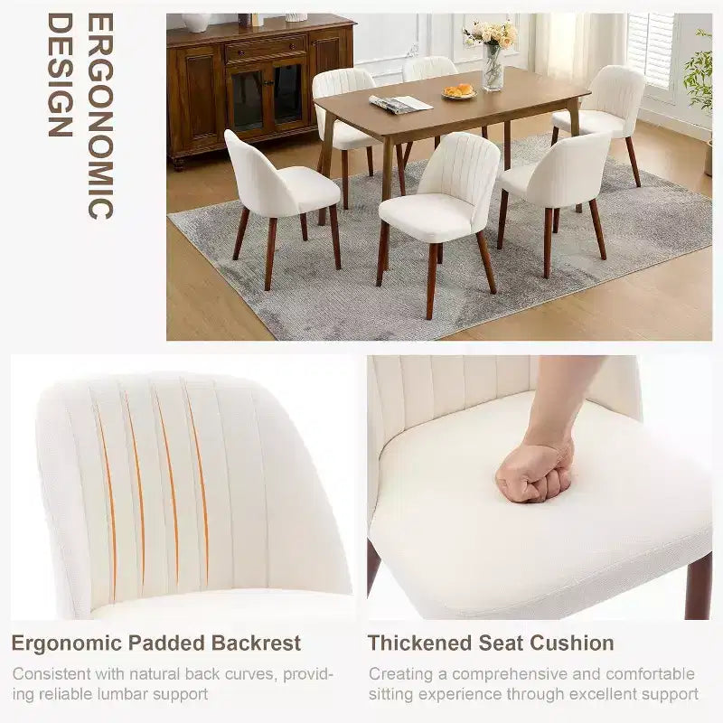 Chaises de salle à manger en bois, Chaise de salle à manger moderne en tissu, Rembourrée, pour Cuisine, Salle à manger, Restaurant
