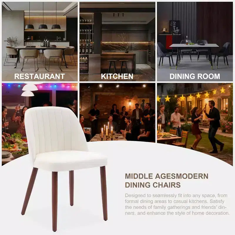 Chaises de salle à manger en bois, Chaise de salle à manger moderne en tissu, Rembourrée, pour Cuisine, Salle à manger, Restaurant