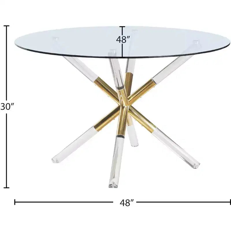 Meridian Furniture, table à manger Mercury acrylique/dorée