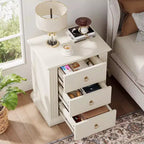 Table de chevet Lantine à 3 tiroirs, table de chevet moderne avec tiroirs de rangement, table d'appoint en bois pour chambre, beige Visitez la boutique Tribesigns