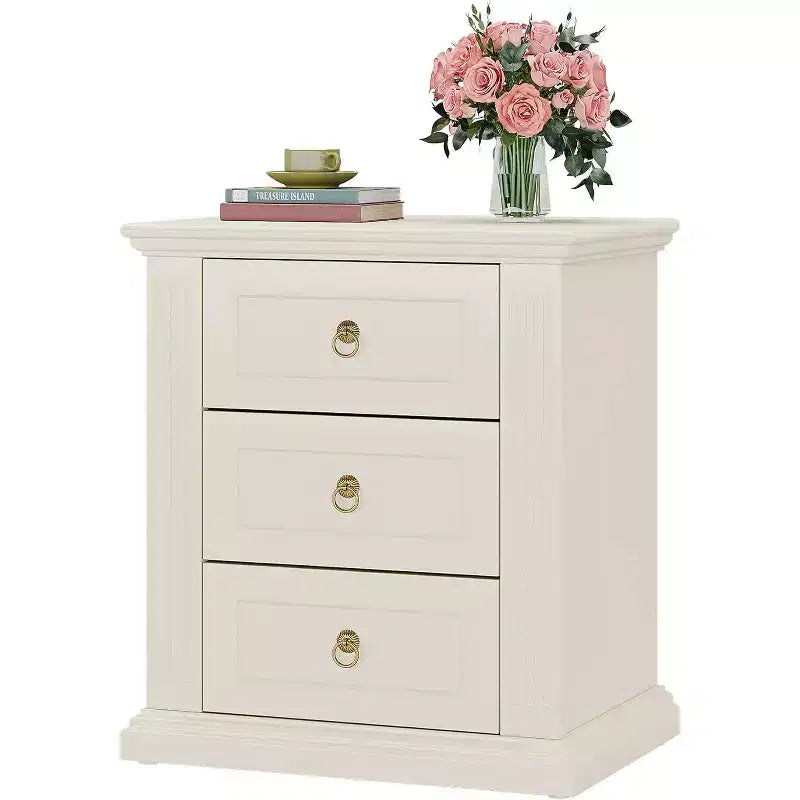 Table de chevet Lantine à 3 tiroirs, table de chevet moderne avec tiroirs de rangement, table d'appoint en bois pour chambre, beige Visitez la boutique Tribesigns