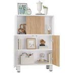 Meuble de rangement buffet avec portes coulissantes, étagères réglables, vitrine sur pied, bibliothèque pour salon