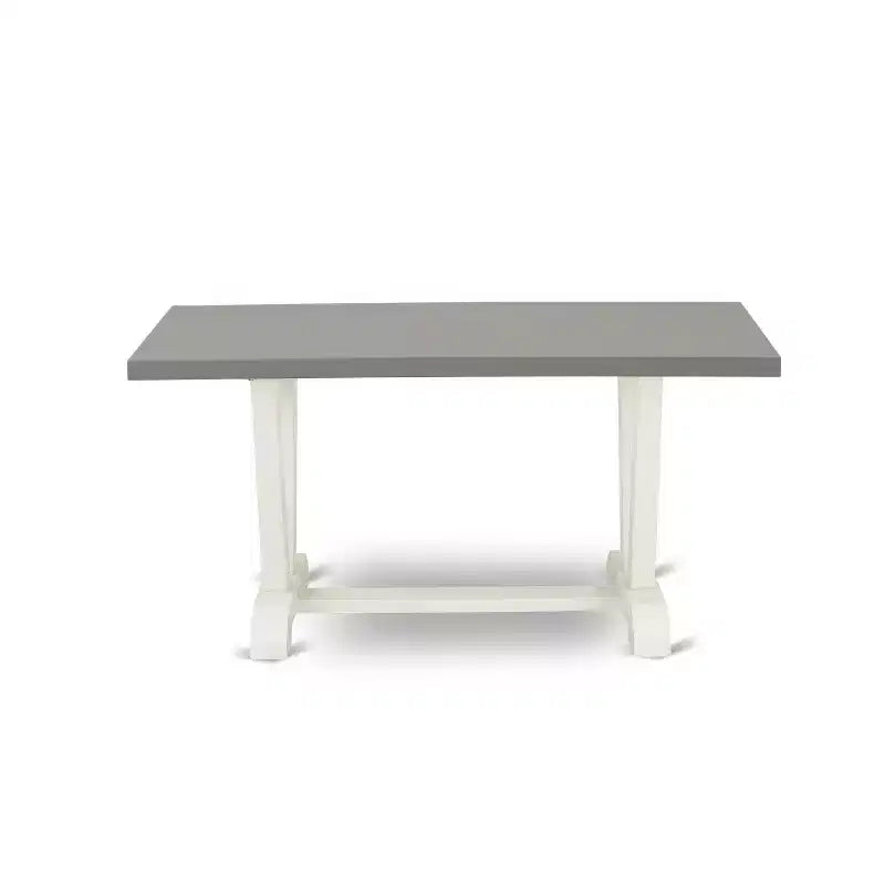 HomeStock Ensemble de salle à manger 5 pièces en chêne naturel avec table rectangulaire à plateau en bois massif et 4 chaises rembourrées