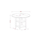 Ensemble de salle à manger 3 pièces HomeStock avec table ronde à plateau en bois massif finition cerisier et couleur crème