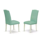 Ensemble de salle à manger rustique 5 pièces avec table ronde de 42 pouces et 4 chaises Parsons