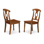 Ensemble de salle à manger côtier - Ensemble de salle à manger 5 pièces - Table ronde avec chaises - Fini brun selle