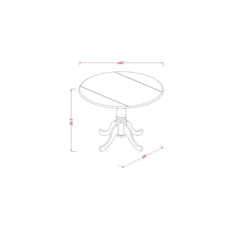 Ensemble de salle à manger côtier - Ensemble de salle à manger 5 pièces - Table ronde avec chaises - Fini brun selle