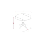 Ensemble de salle à manger côtier - Ensemble de salle à manger 5 pièces - Table ronde avec chaises - Fini brun selle