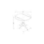 Table à manger HomeStock ronde 5 pièces en pin massif laqué blanc cassé et cerisier avec 4 chaises Parsons