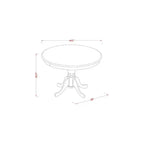 Ensemble table à manger 5 pièces HomeStock en bois massif finition cerisier et crème avec 4 chaises