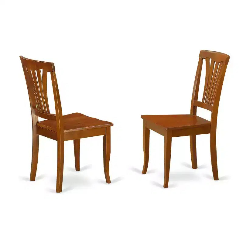 Ensemble de salle à manger 3 pièces en bois massif finition marron selle - 4 places