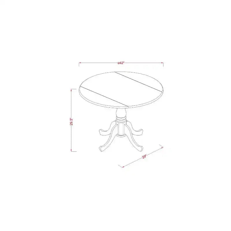 Ensemble de salle à manger rond 3 pièces en lin blanc avec plateau en bois massif - 4 places