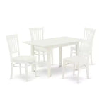5-Piece Buttermilk and Cherry Solid Wood Top - Rectangular Dining Room Set - Seats 4