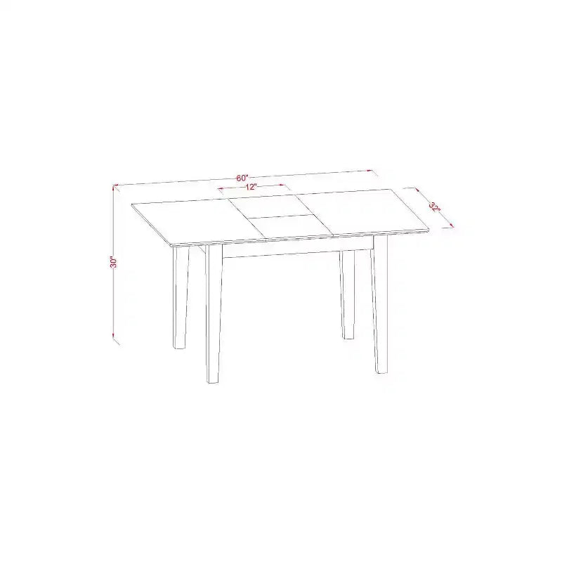 Ensemble de salle à manger vintage - 2 chaises en tissu et table à rallonge - fini acajou