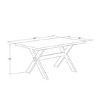 Table à manger 7 pièces en bois massif finition jacobéenne vieillie avec 6 chaises avec