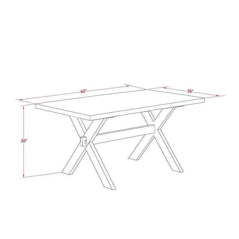 Table de salle à manger HomeStock 7 pièces avec plateau en bois massif et finition en chêne naturel et 6 chaises Parson