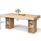 Grand Rangement Double Face - Table à Manger Rectangulaire en Bois de 160 cm, Accueille 6 Personnes, Robuste et Facile à Monter, pour Salle à Manger ou Bureau