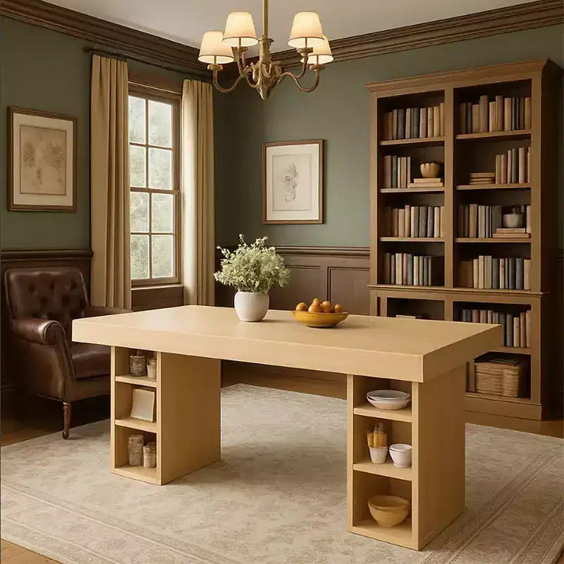 Grand Rangement Double Face - Table à Manger Rectangulaire en Bois de 160 cm, Accueille 6 Personnes, Robuste et Facile à Monter, pour Salle à Manger ou Bureau