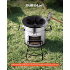 Réchaud de camping VEVOR, réchaud fusée portable à bois avec sac de transport pour la randonnée, acier inoxydable, porte simple, combustion au bois, argent